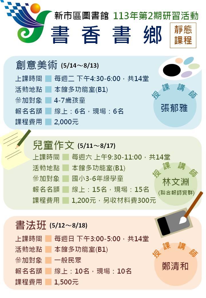 靜態課程資訊(相關內容請詳閱簡章)