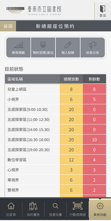 新總館座位預約